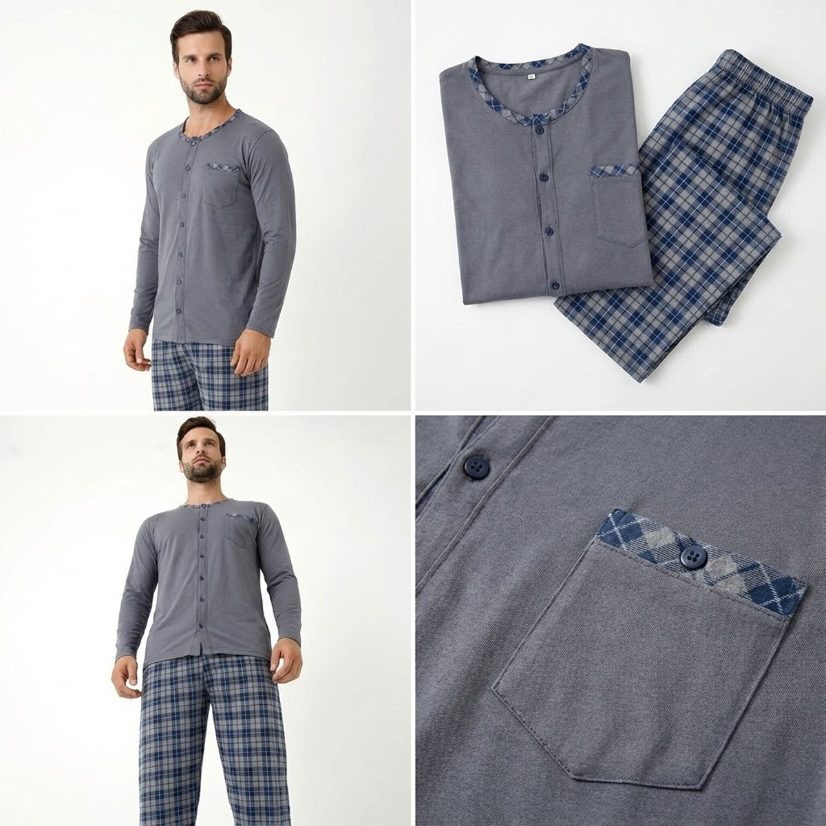 Piżama Męska Rozpinana 77216_0