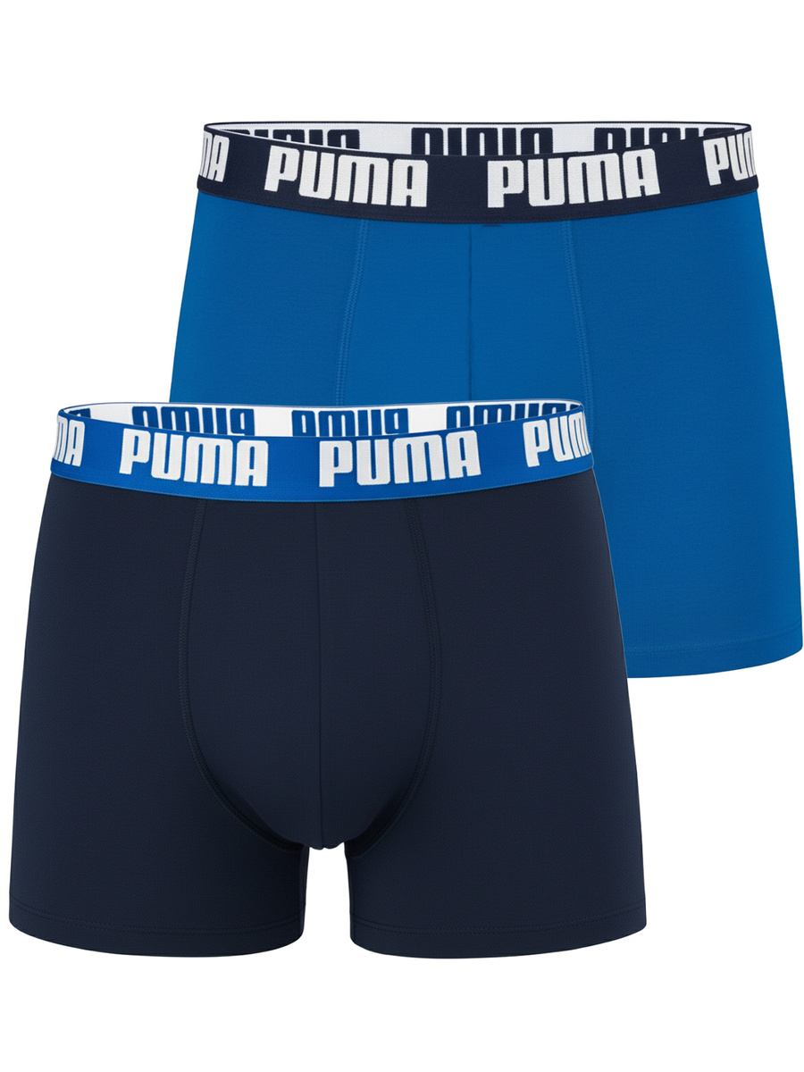 Bokserki Męskie 2 Pack Puma Comfort Stretch Niebieskie/Granatowe
