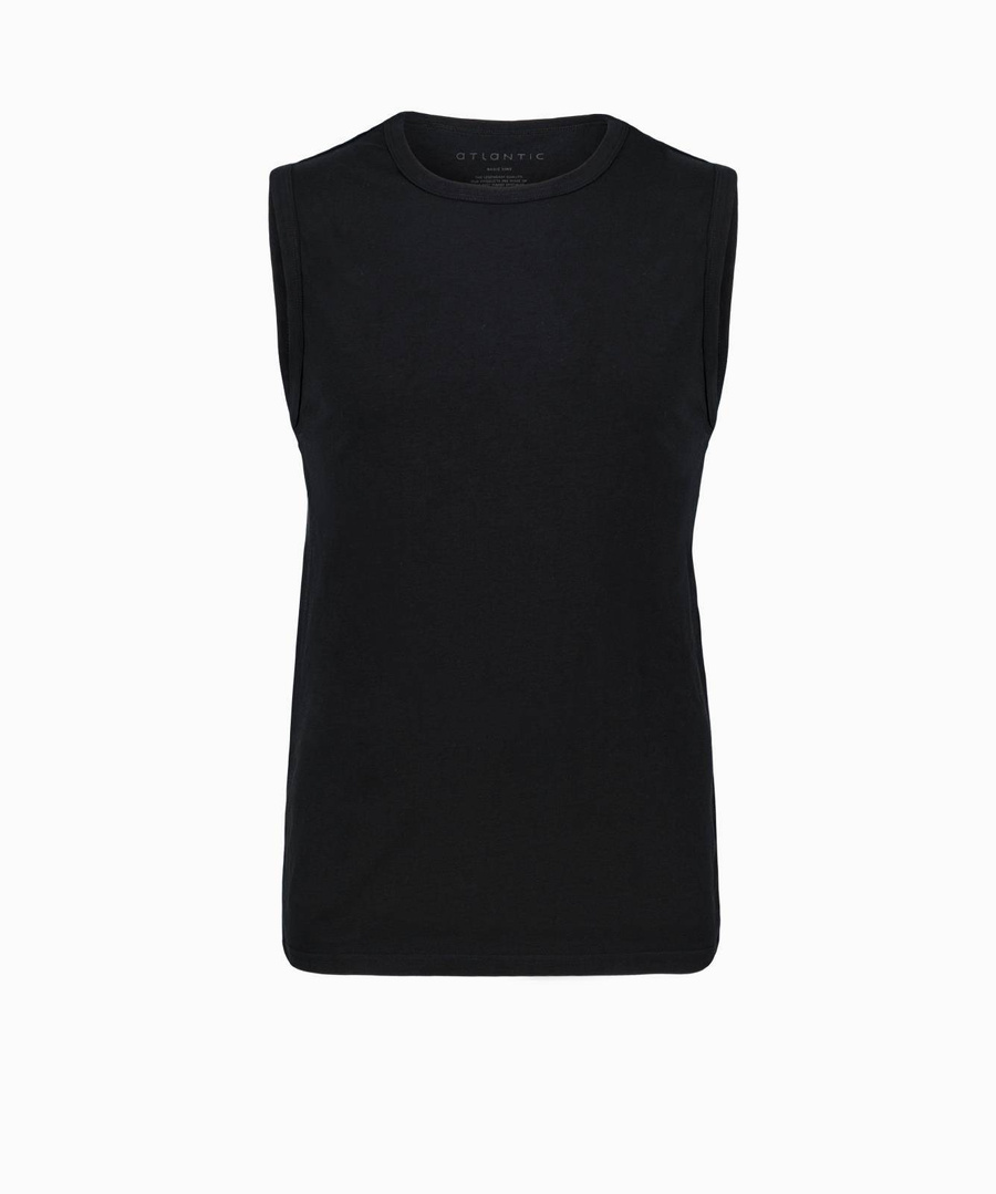 Czarna klasyczna koszulka męska 95% bawełna Atlantic – komfort i styl na co dzień