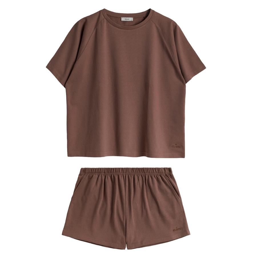 Brązowe wygodne dresy damskie 100% bawełna HLP-475 Atlantic – komfort na co dzień