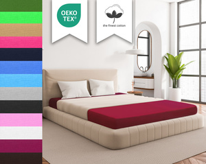 Bordowe elastyczne prześcieradło z gumką 80% bawełna Jersey Sesto Senso – komfort snu