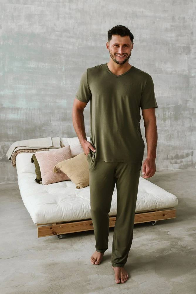 Piżama męska DALLAS krótki rękaw długie spodnie Italian Fashion