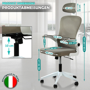 Fotel biurowy V1 jasny szary