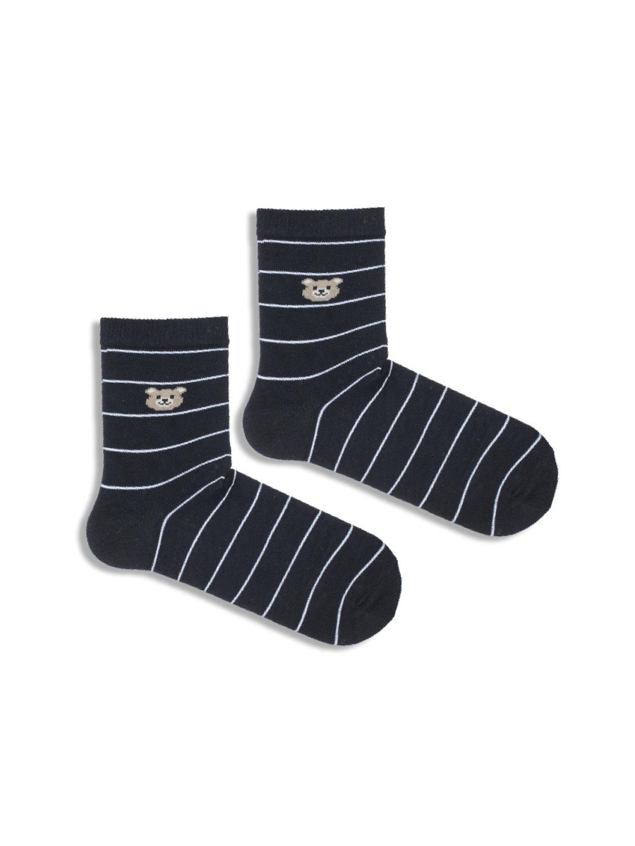 Skarpetki dziecięce Mały Miś z paskami