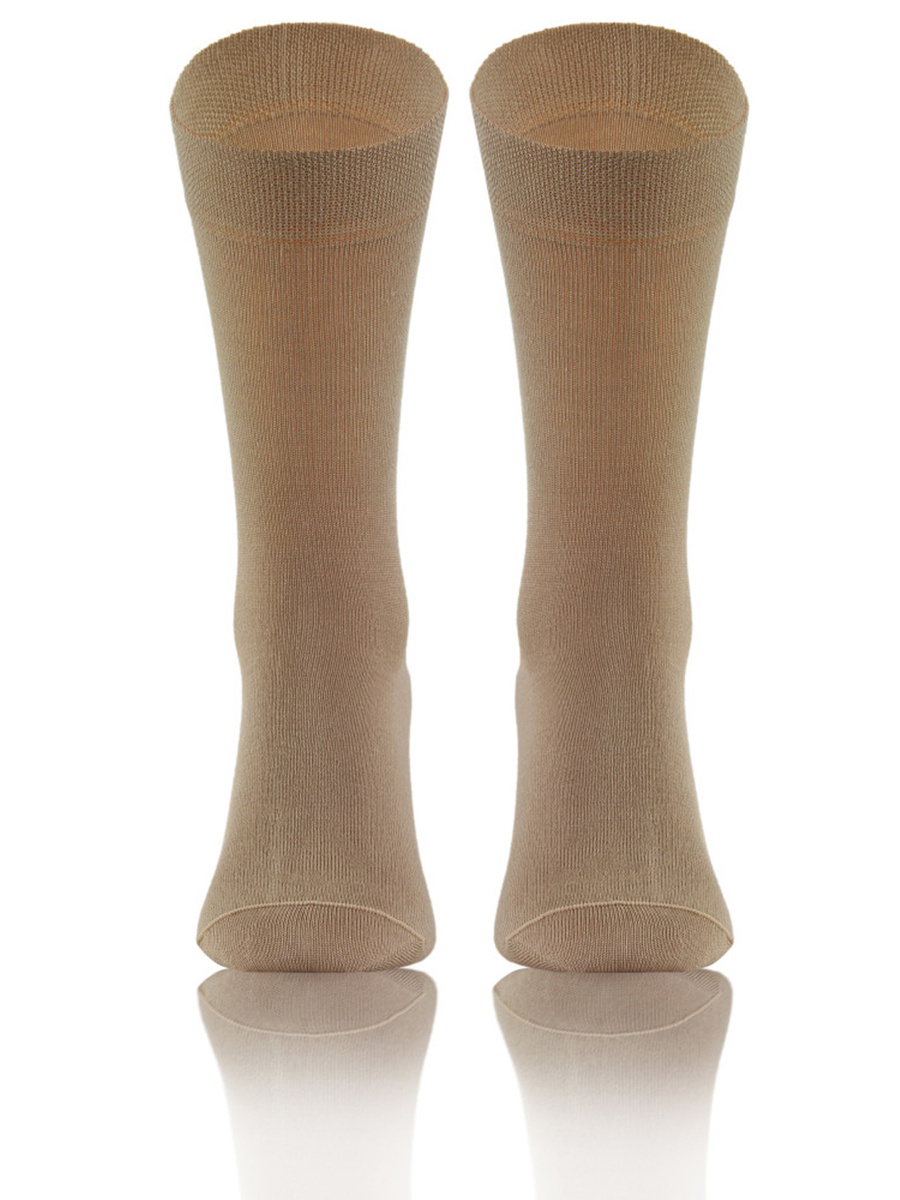 Beżowe bambusowe skarpety męskie garniturowe 4-pak Sesto Senso – komfort i higiena