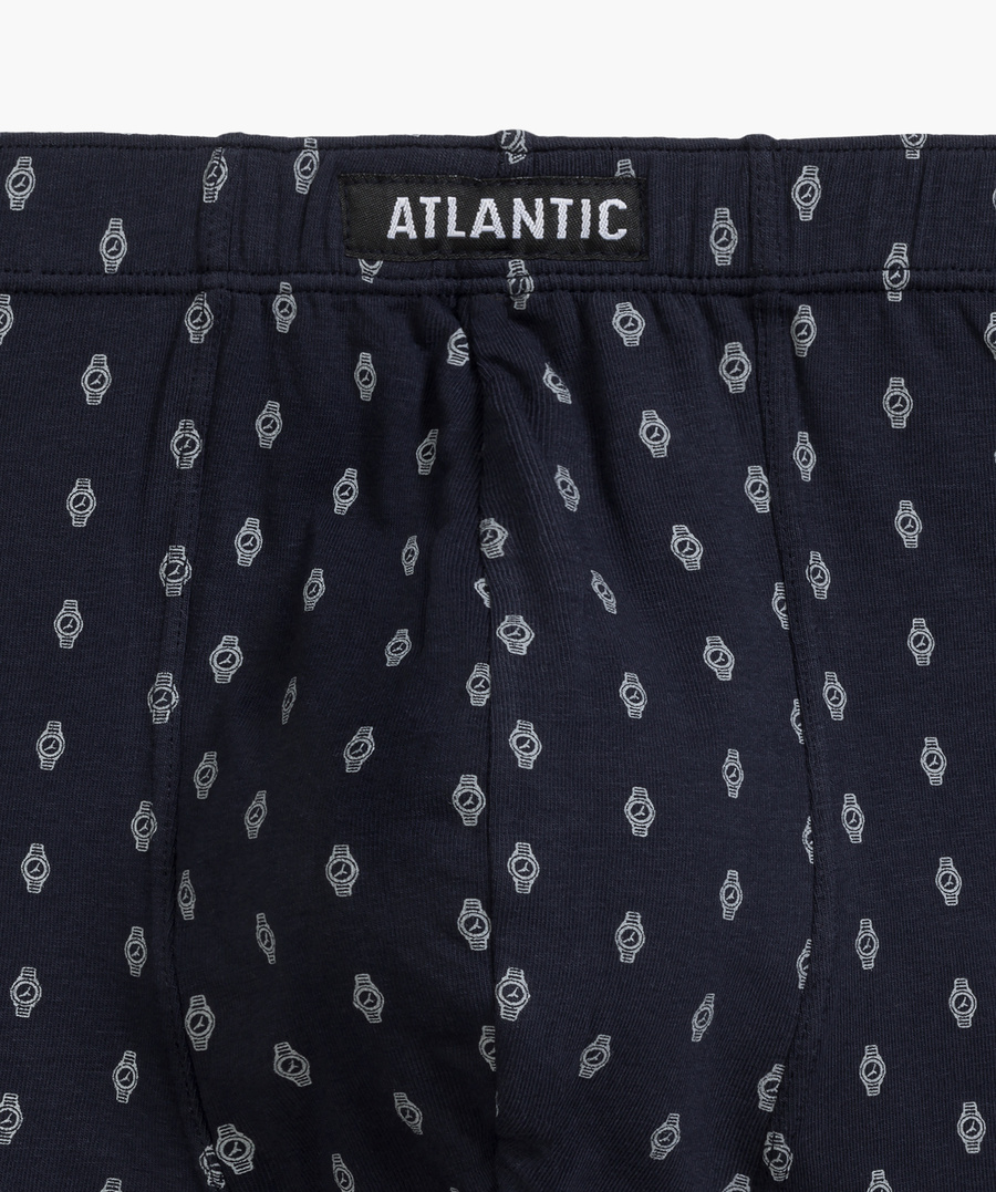 Granatowe elastyczne bokserki męskie 95% bawełna 3MH-195 Atlantic – komfort i styl.