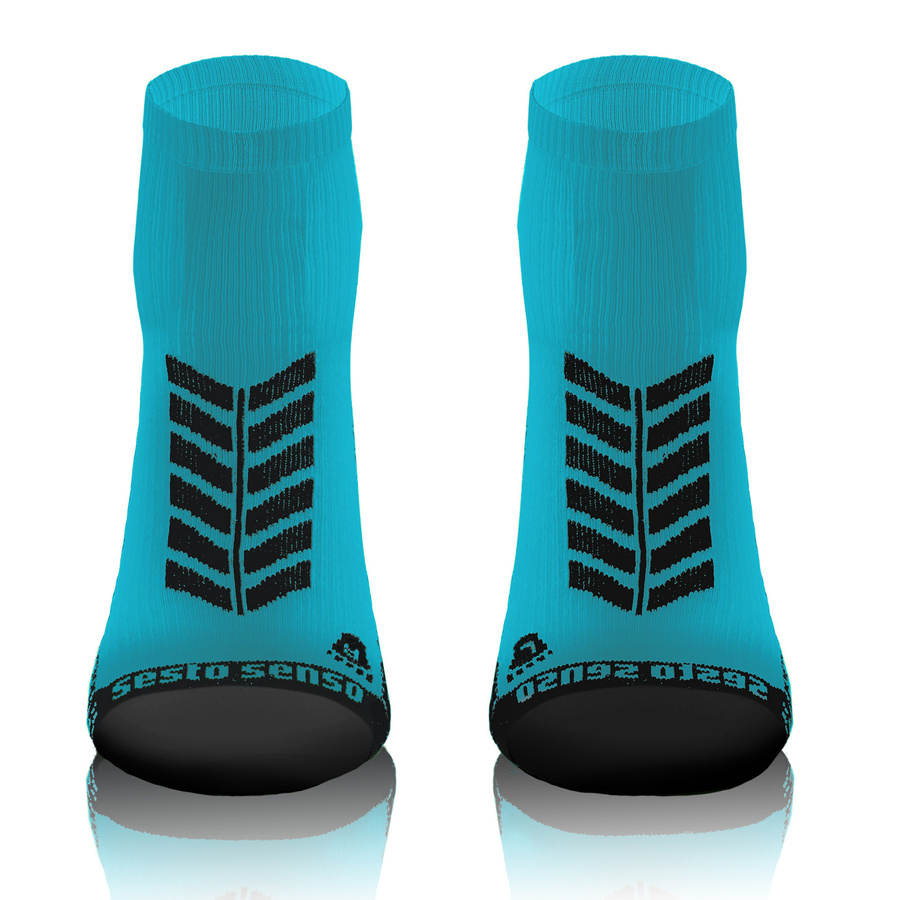 Niebieskie oddychające kompresyjne skarpety sportowe unisex Sesto Senso – idealne dla aktywnych