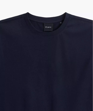 Granatowy bawełniany  x2 T-shirt męski 100% NMT-033 Atlantic – maksymalna wygoda.