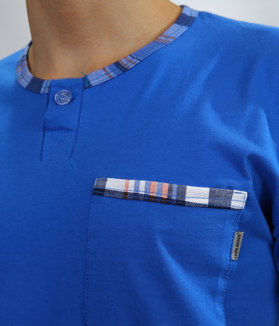 Piżama Męska Krótki Rękaw Krótkie Spodenki