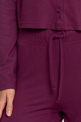 Piżama damska z długim rękawem i szerokimi nogawkami