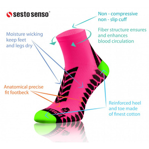 Różowe oddychające kompresyjne skarpety sportowe unisex Sesto Senso – idealne dla aktywnych