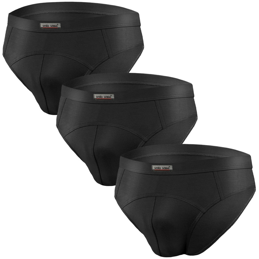 Nieuciskające wygodne slipy męskie 3-pak 95% bawełna SM02 Sesto Senso – komfort i styl