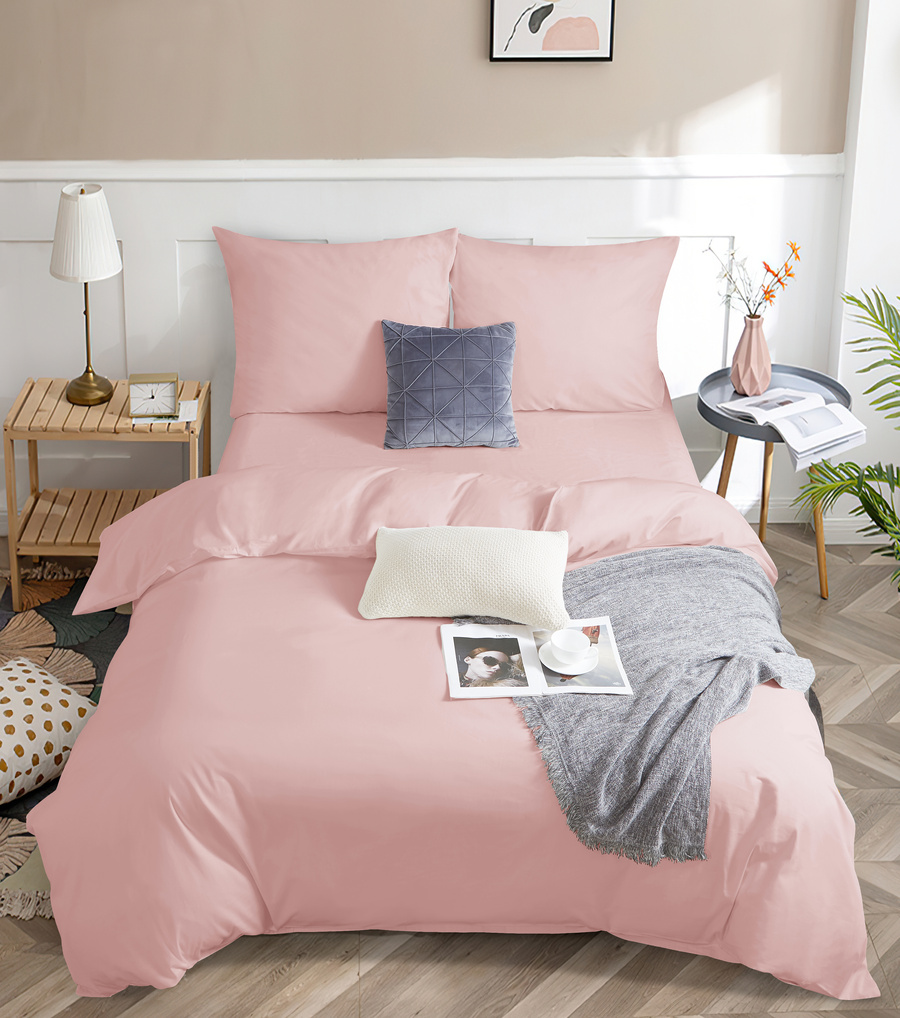 Pudrowa elegancka pościel damska 120g/m2 z satyny bawełnianej Spod Igły i Nitki – komfort snu.