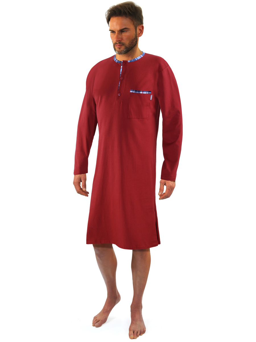 Koszula nocna męska długa ze szlafmycą