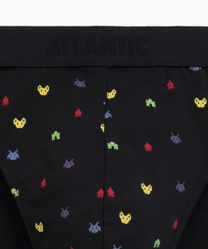 Czarne elastyczne majtki męskie 95% bawełna 3MP-175 Atlantic – komfort na co dzień