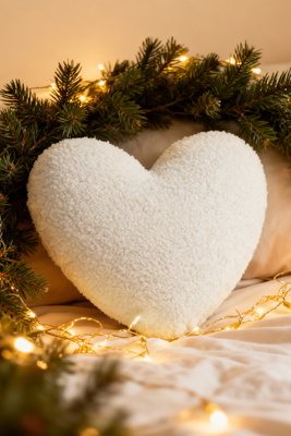 Poduszka Dekoracyjna Serce Biała