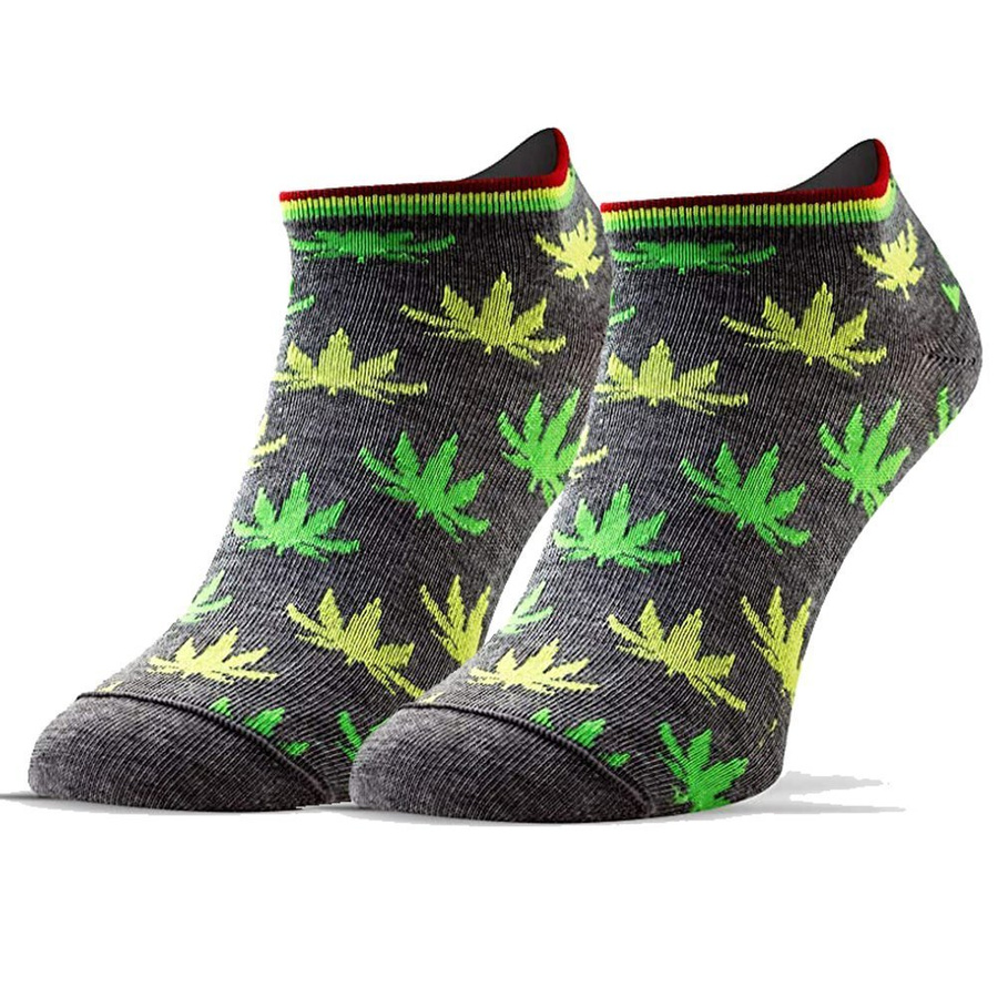 Liść szary skarpety stopki unisex 90% bawełna Finest Cotton Sesto Senso – styl i wygoda