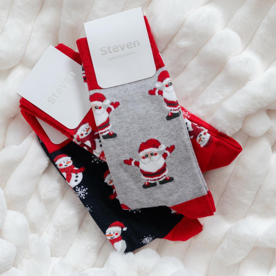 Świąteczne Skarpety Męskie Bawełniane 