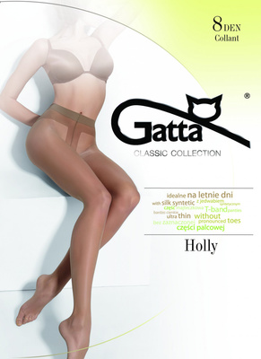 Rajstopy Holly 8 DEN T-BAND Transparentne Gatta