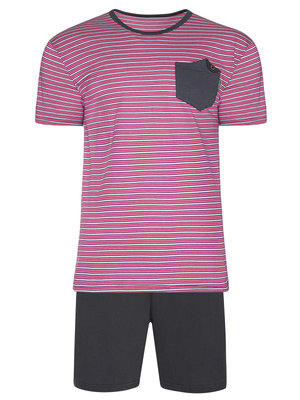 Modna piżama męska beMen 100% bawełna, krótkie rękawy i spodenki – wygoda w domu