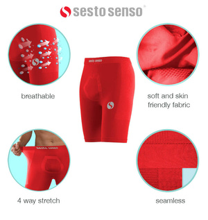 Czerwone bezszwowe spodenki męskie Thermo Active CL41 Sesto Senso – komfort i ochrona