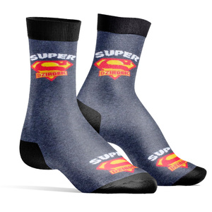 Skarpety męskie napis Jego Wysokość Dziadek 0200 Milena – idealny prezent na Dzień Dziadka