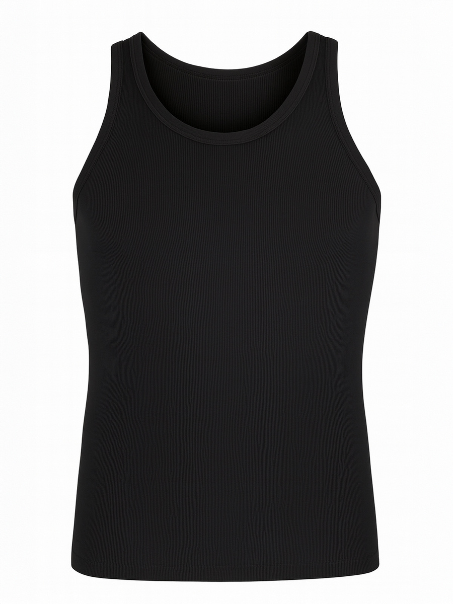 Koszulka Na Ramiączkach Męska Czarna w Prążek 3 Pack