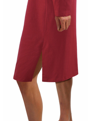 Bordowa koszula nocna męska ze szlafmycą 100% bawełna Sesto Senso – całoroczny komfort