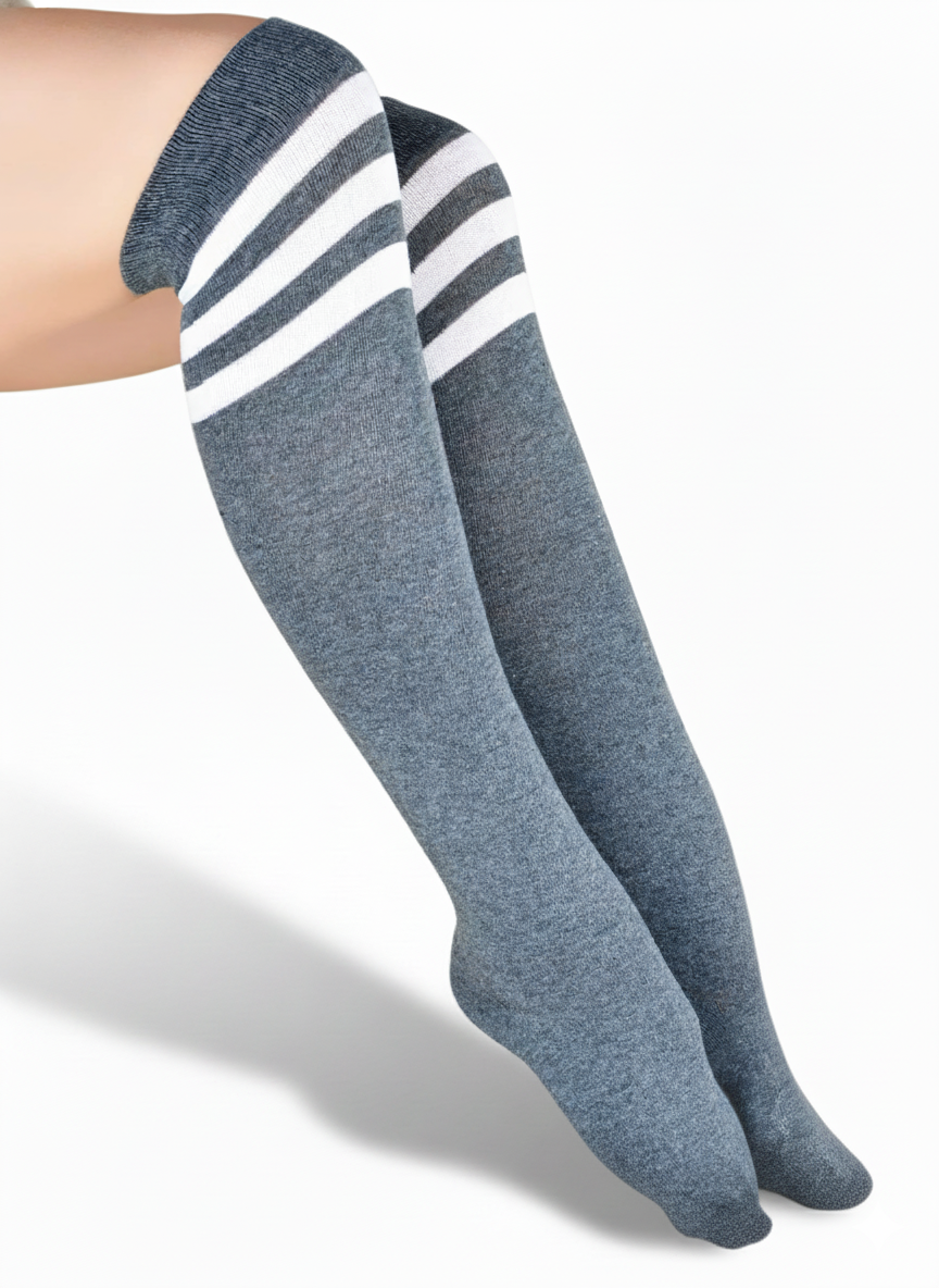 Zakolanówki z trzema paskami