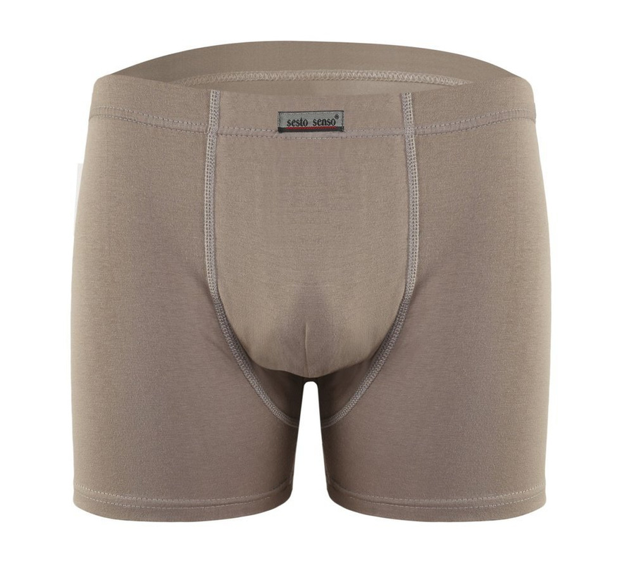 Beżowe bezuciskowe bokserki męskie 95% bawełna BM04 Sesto Senso – komfort i swoboda