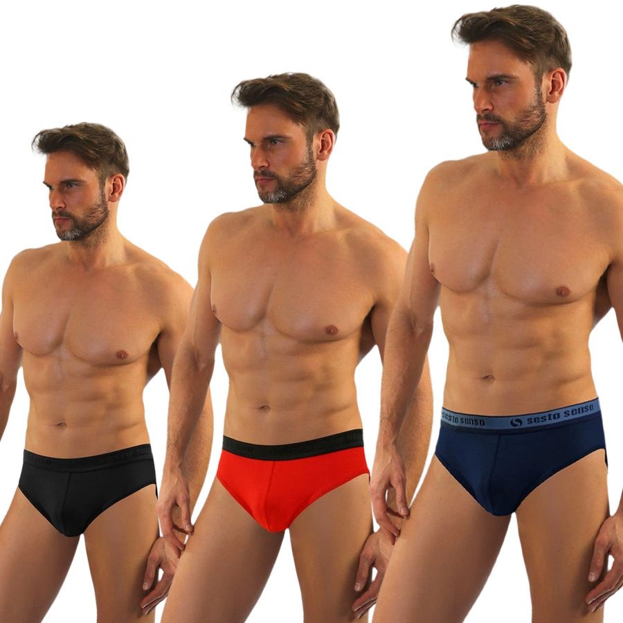 3x Slipy męskie z ozdobna gumą WILD CAT