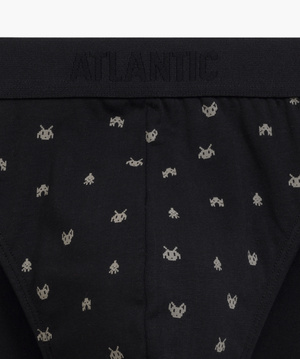 Czarne elastyczne majtki męskie 95% bawełna 3MP-175 Atlantic – komfort na co dzień