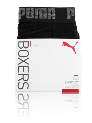 Bokserki Męskie 2 Pack Puma Comfort Stretch Czarne