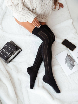 Zakolanówki Ażurowe Warkocz