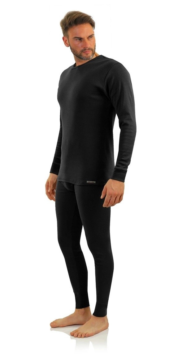 Szary ciepły komplet bielizny męskiej 100% bawełna Sesto Senso – idealny na zimne dni.