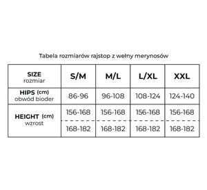 Rajstopy Damskie z Wełny Merino Art. 130 156-168