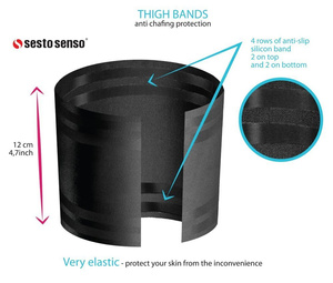 Czarne samonośne opaski na uda damskie gładkie 2-pak Sesto Senso – zapobieganie otarciom