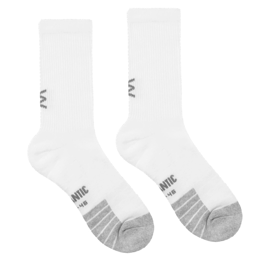 Białe miękkie skarpety męskie 39-46 z logo Atlantic – komfort na co dzień