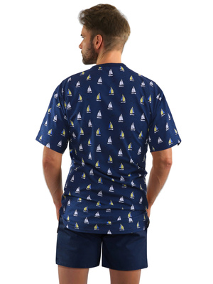 Piżama Męska Krótki Rękaw Krótkie Spodenki