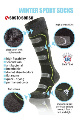 Podkolanówki Wełniane Narciarskie Ski Sport