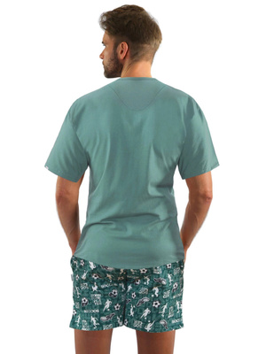 Piżama Męska Krótki Rękaw Krótkie Spodenki