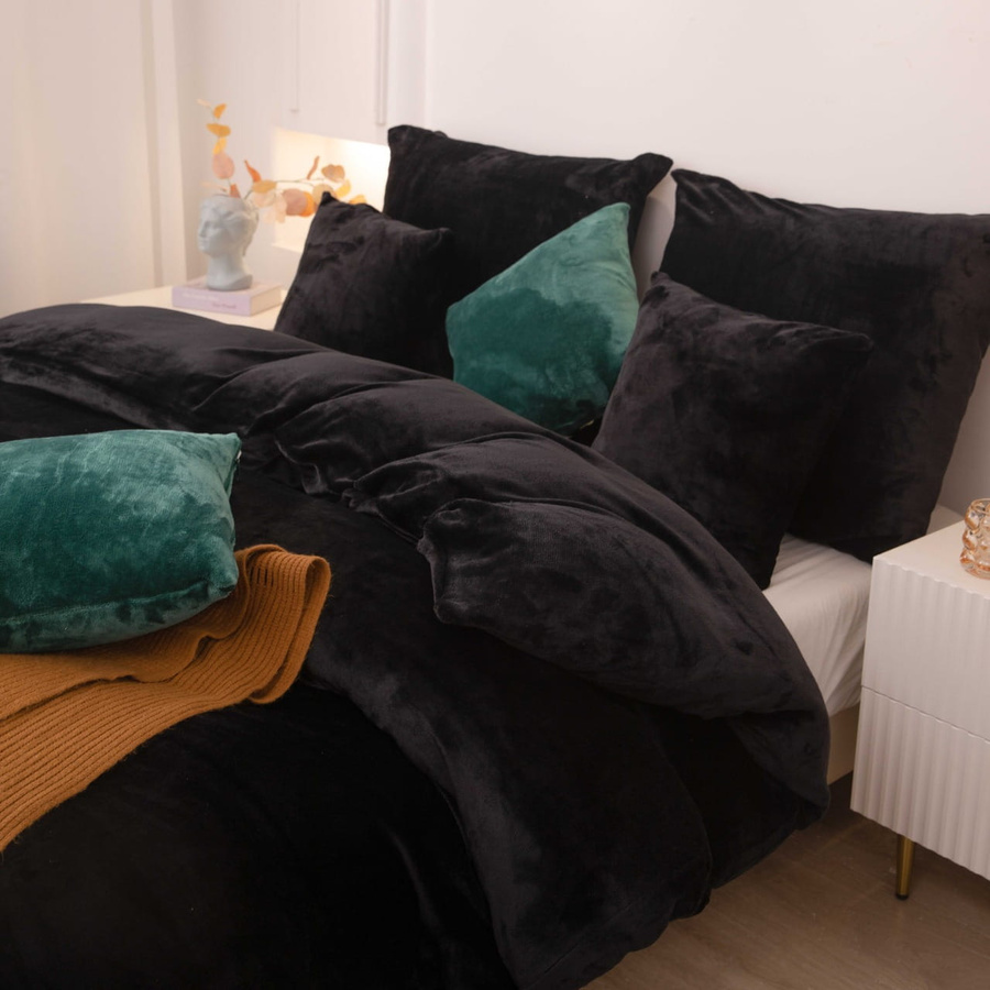 Czarna miękka pościel 210g/m2 Cozy Spod Igły i Nitki – komfort snu