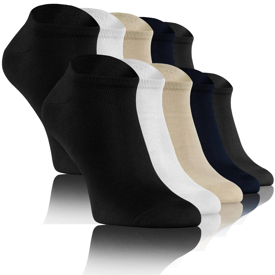 Mix kolorów skarpetki stopki damskie męskie 10-pak 76% bambus Sesto Senso – komfort i świeżość