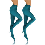 2x Kolorowe rajstopy kryjące z microfibry Hiver 40DEN