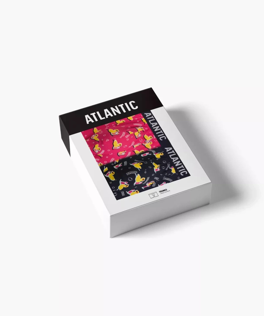 Bokserki męskie z nadrukiem kaczuszek 95% bawełna Atlantic – wakacyjny must-have