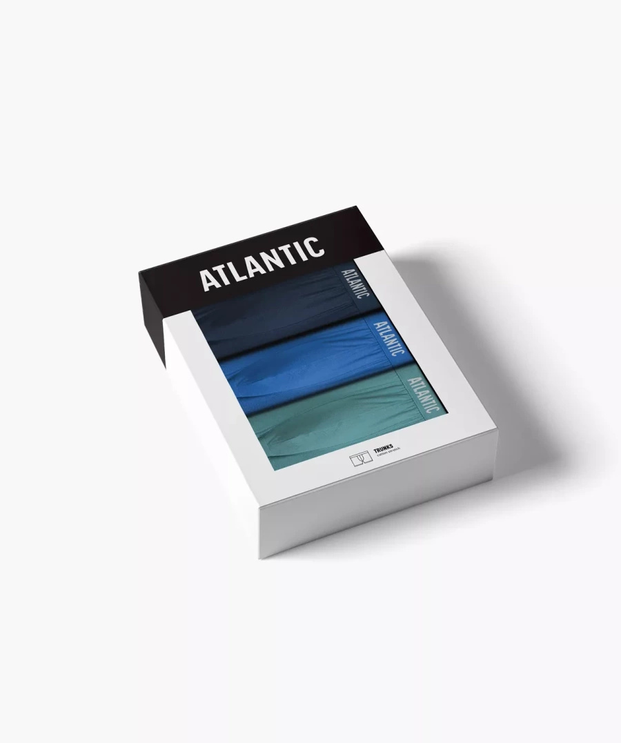 Zielone niebieskie sportowe bokserki męskie 3-pak Atlantic – idealne dopasowanie i wygoda.