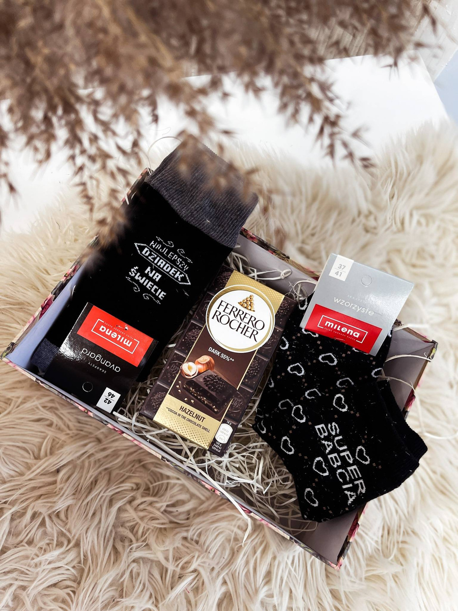 Skarpety męskie napis Jego Wysokość Dziadek 0200 Milena – idealny prezent na Dzień Dziadka