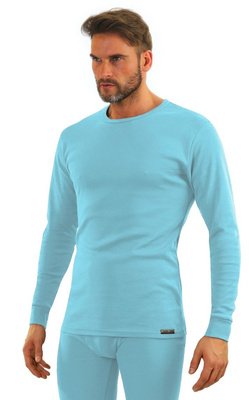 Niebieski podkoszulek męski z długim rękawem 95% bawełna Sesto Senso – wyjątkowy komfort
