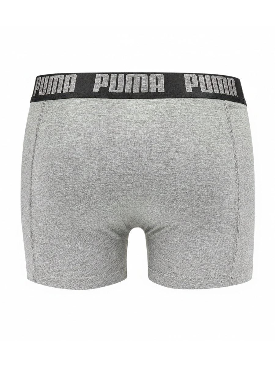 Bokserki Męskie 2 Pack Puma Comfort Stretch Szare/Czarne