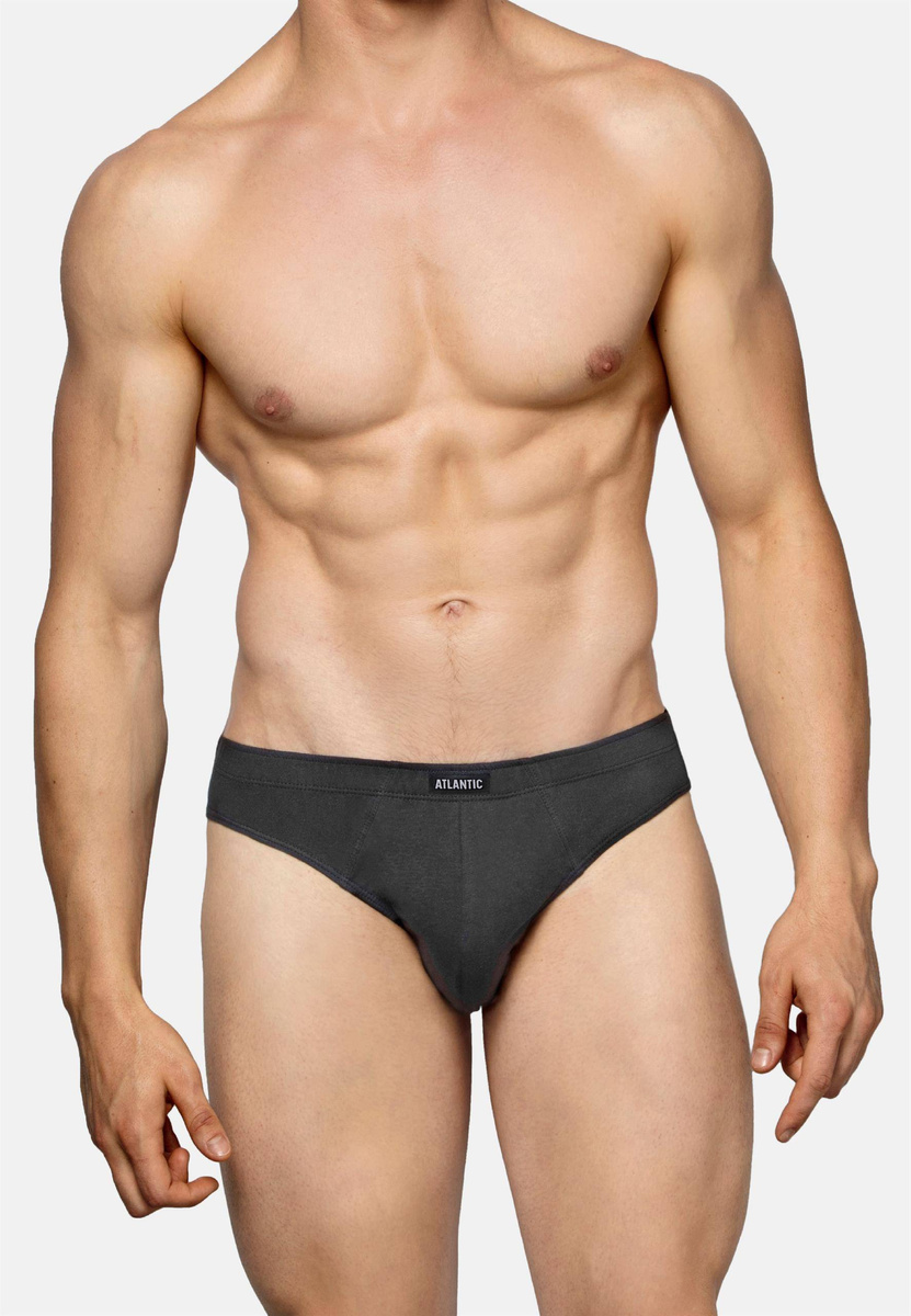 Szare klasyczne slipy męskie 100% bawełna Atlantic – komfort na co dzień.